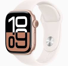 APPLE WATCH SERIES 10 42MM ROSE GOLD ALUMINIUM CASE WITH LIGHT BLUSH SPORT BAND GPS+ CELLULAR M