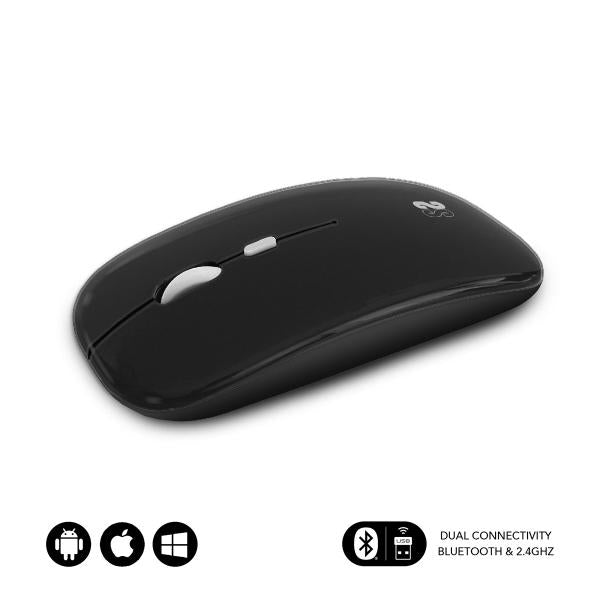 SUBBLIM SUBMO-DFLAT20 mouse Ambidestro RF Wireless + Bluetooth + USB Type-A Ottico 1600 DPI