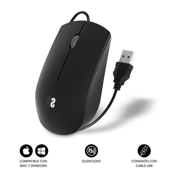 SUBBLIM SUBMO-B2BS001 mouse Ambidestro USB tipo A Ottico 1200 DPI