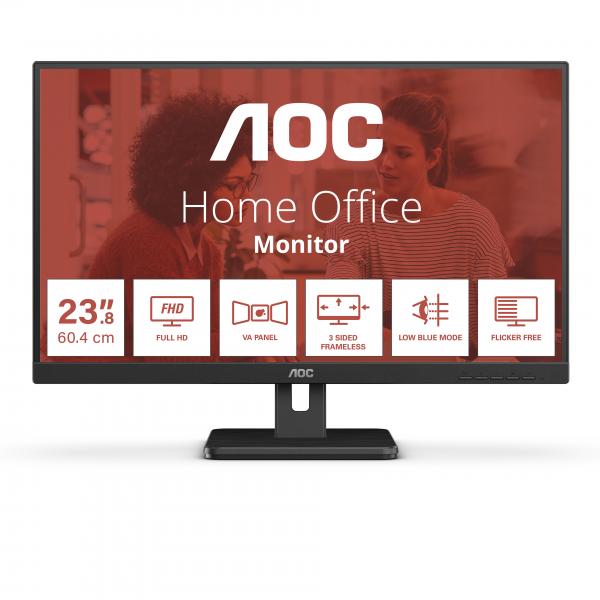 AOC 24E3UM Monitor PC 61 cm (24") 1920 x 1080 Pixel Full HD Nero - EUROBABYLON