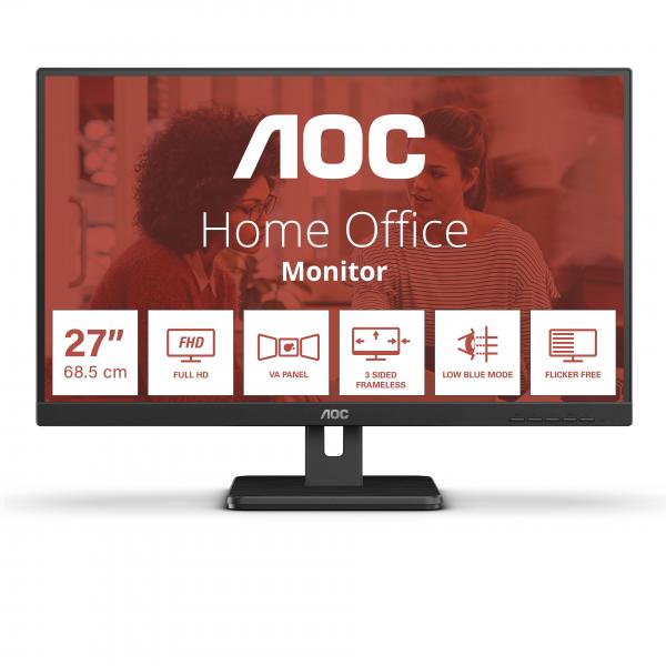 AOC 27E3UM/BK Monitor PC 68,6 cm (27") 1920 x 1080 Pixel Full HD Nero - EUROBABYLON