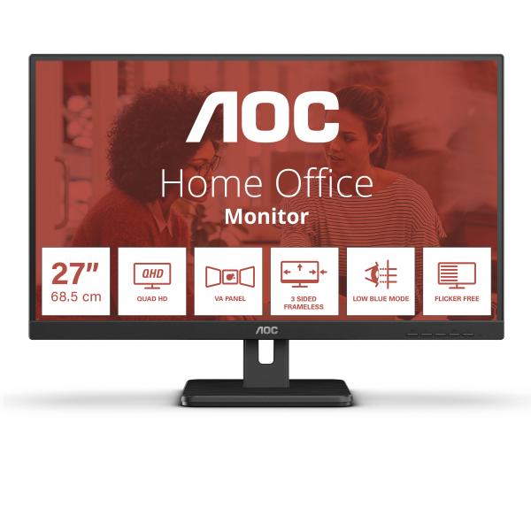 AOC E3 Q27E3UAM Monitor PC 68,6 cm (27") 2560 x 1440 Pixel Quad HD Nero - EUROBABYLON