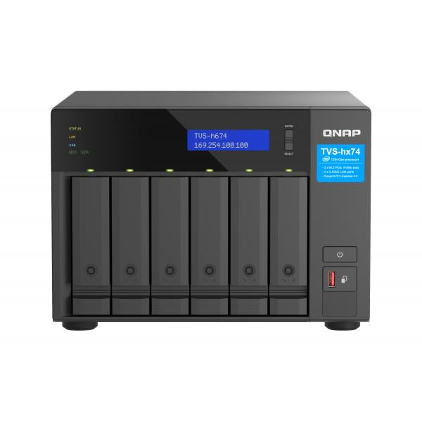 QNAP TVS-H674 NAS Tower Intel Core i5 i5-12400 32 GB DDR4 QuTS hero Nero