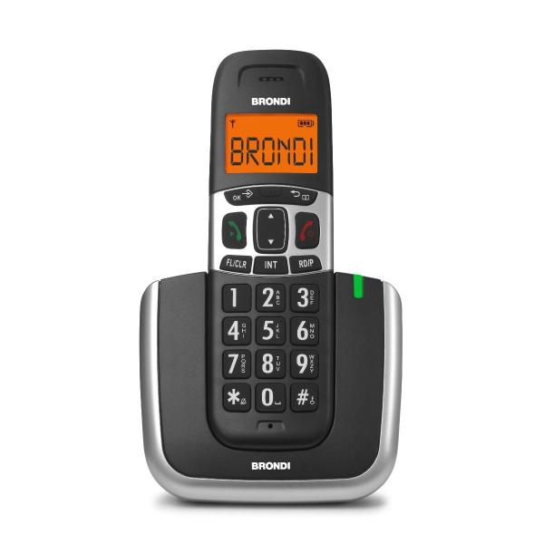 Brondi Bravo Platinum Telefono DECT Nero, Argento