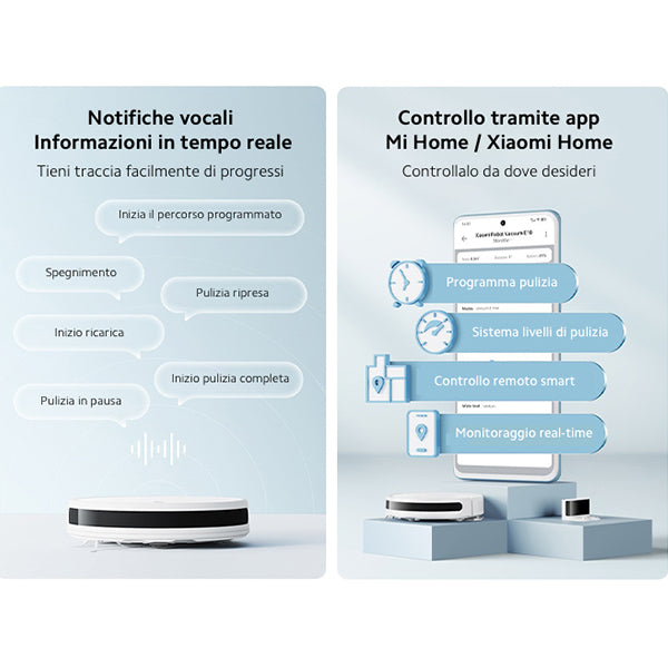 Xiaomi E10 aspirapolvere robot 0,4 L Senza sacchetto Bianco