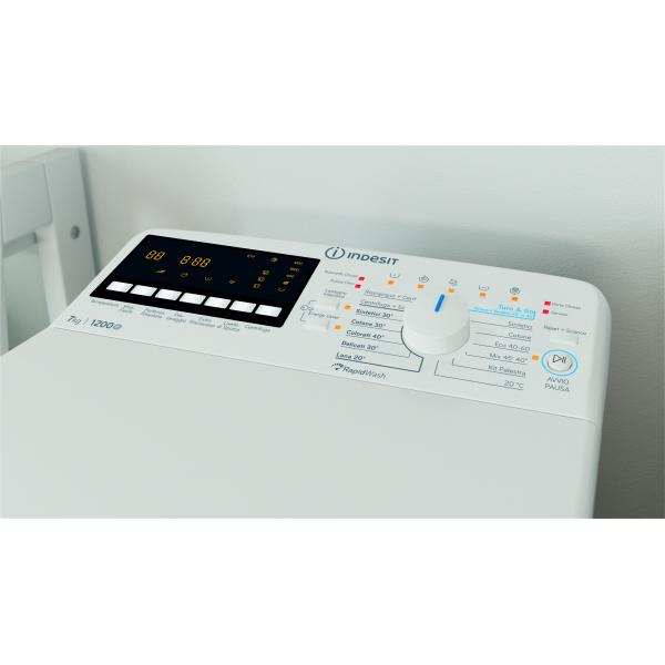 Indesit Turn&GO BTW B7231P IT lavatrice Caricamento dall'alto 7 kg 1200 Giri/min Bianco