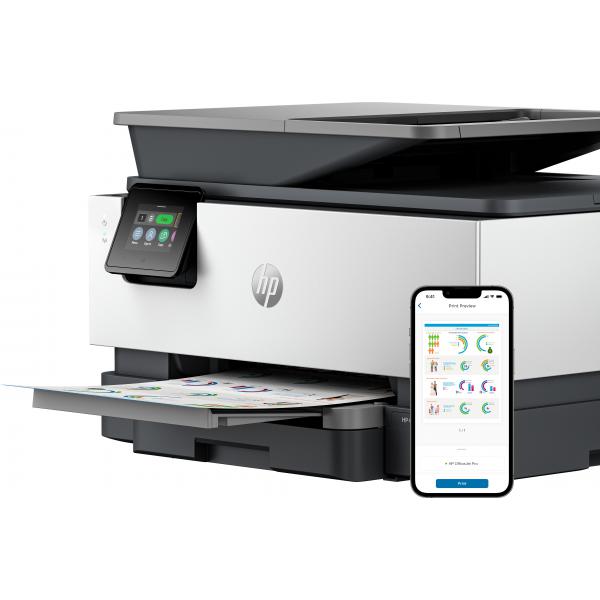 HP Stampante multifunzione OfficeJet Pro 9120b, Colore, Stampante per Abitazioni e piccoli uffici, Stampa, copia, scansione, fax, wireless; Stampa fronte/retro; scansione fronte/retro; Scansione verso e-mail; Scansione verso PDF; fax; porta unità fla...