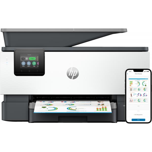 HP Stampante multifunzione OfficeJet Pro 9120b, Colore, Stampante per Abitazioni e piccoli uffici, Stampa, copia, scansione, fax, wireless; Stampa fronte/retro; scansione fronte/retro; Scansione verso e-mail; Scansione verso PDF; fax; porta unità fla...