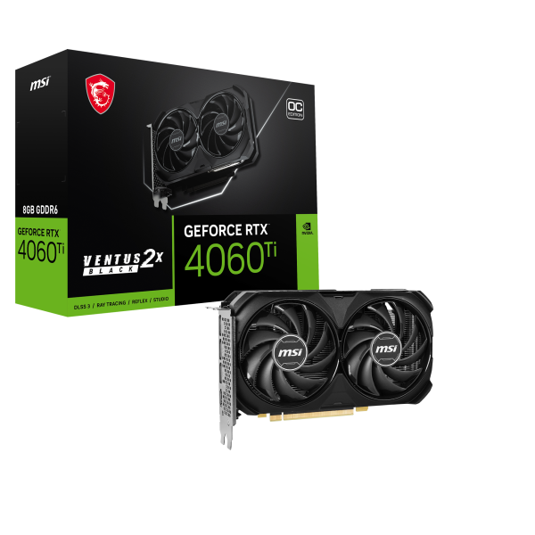 MSI VENTUS GeForce RTX 4060 Ti 2X BLACK 8G OC NVIDIA 8 GB GDDR6