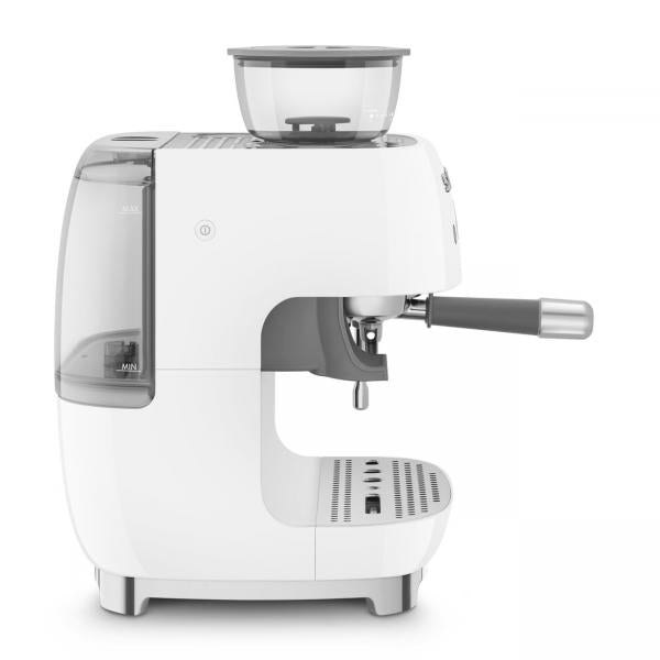 Smeg Macchina da Caffè Espresso Manuale con macinacaffè integrato 50's Style  Bianco LUCIDO  EGF03WHEU