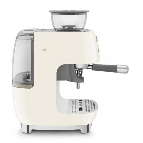 Smeg Macchina da Caffè Espresso Manuale con macinacaffè integrato 50's Style  Panna LUCIDO  EGF03CREU