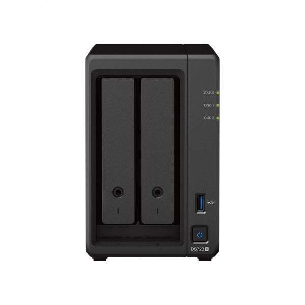 Synology DiskStation DS723+ NAS Desktop Ryzen Embedded R1600 2 GB DDR4 12 TB HDD DiskStation Manager Nero - EUROBABYLON