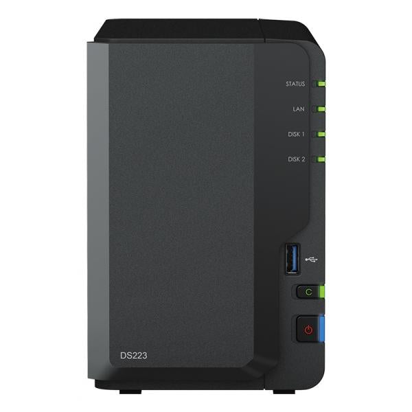 Synology DiskStation DS223 NAS Mini Tower Realtek RTD1619B 2 GB DDR4 12 TB HDD DiskStation Manager Nero - EUROBABYLON