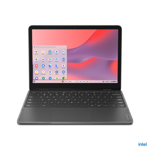 Lenovo 500e Yoga Chromebook 31 cm (12.2") Touch screen WUXGA Intel N N200 8 GB LPDDR5-SDRAM 128 GB eMMC Wi-Fi 6E (802.11ax) ChromeOS Grigio - EUROBABYLON