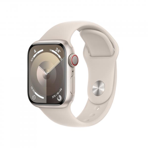 Apple Watch Series 9 GPS + Cellular Cassa 41mm in Alluminio Galassia con Cinturino Sport Galassia - S/M - EUROBABYLON