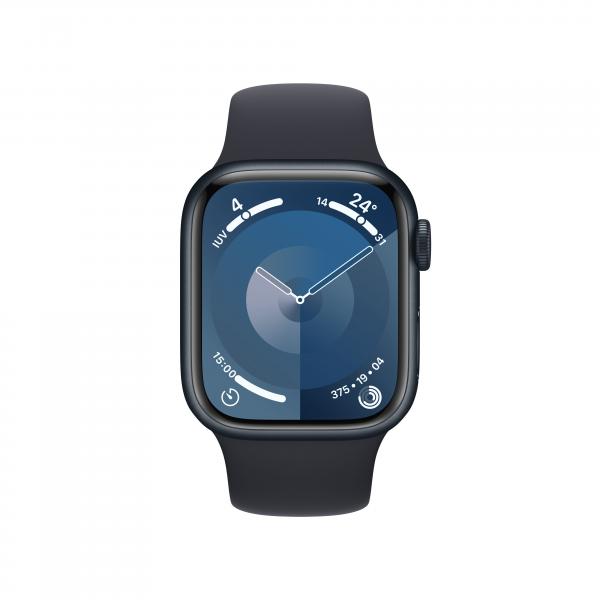 Apple Watch Series 9 GPS + Cellular Cassa 41mm in Alluminio Mezzanotte con Cinturino Sport Mezzanotte - S/M - EUROBABYLON