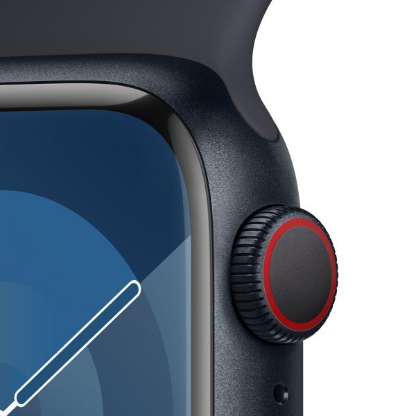 Apple Watch Series 9 GPS + Cellular Cassa 41mm in Alluminio Mezzanotte con Cinturino Sport Mezzanotte - S/M - EUROBABYLON