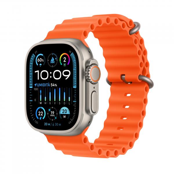 Apple Watch Ultra 2 GPS + Cellular, Cassa 49m in Titanio con Cinturino Ocean Arancione - EUROBABYLON