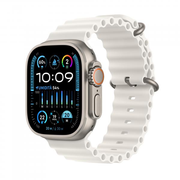 Apple Watch Ultra 2 GPS + Cellular, Cassa 49m in Titanio con Cinturino Ocean Bianco - EUROBABYLON