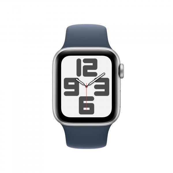 Apple Watch SE GPS Cassa 40mm in Alluminio Argento con Cinturino Sport Blu Tempesta - M/L - EUROBABYLON