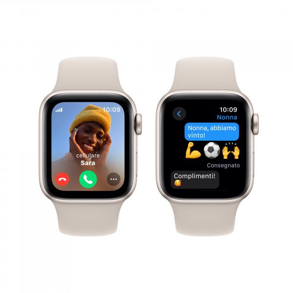 Apple Watch SE GPS + Cellular Cassa 40mm in Alluminio Galassia con Cinturino Sport Galassia - M/L - EUROBABYLON