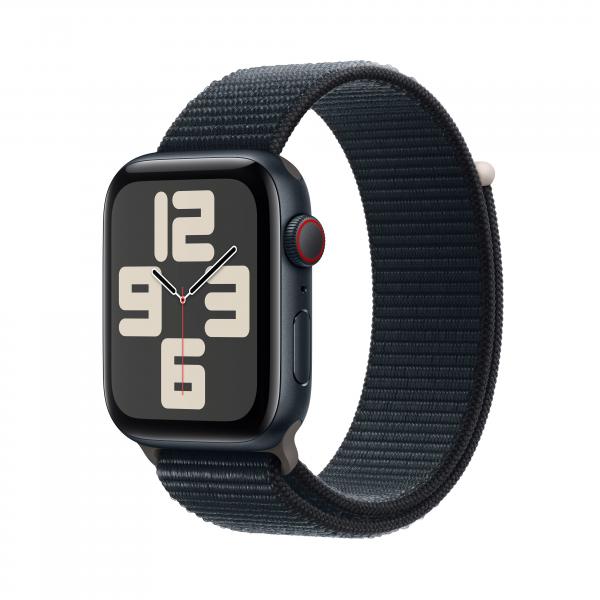 Apple Watch SE GPS + Cellular 44mm Midnight Aluminum Case with Midnight Sport Loop Strap