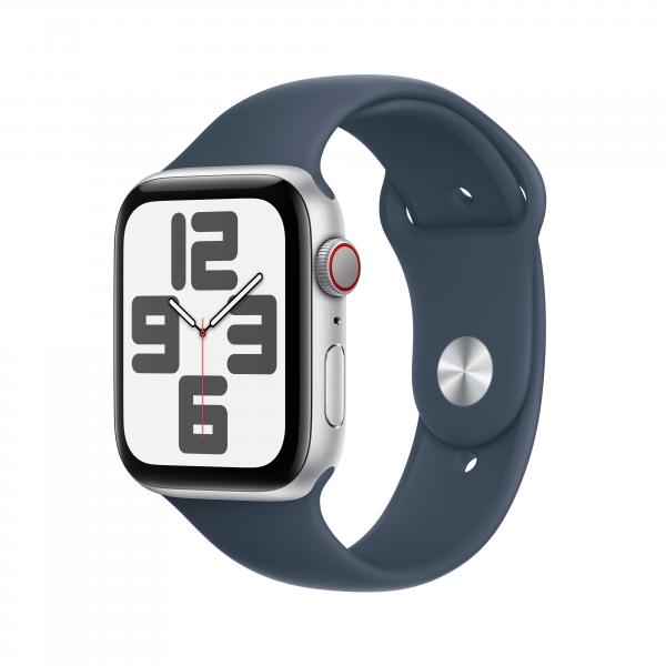 Apple Watch SE GPS + Cellular Cassa 44mm in Alluminio Argento con Cinturino Sport Blu Tempesta - S/M - EUROBABYLON  #