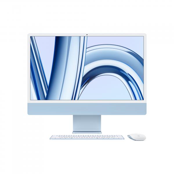 Apple iMac con Retina 24'' Display 4.5K M3 chip con 8core CPU e 10core GPU, 256GB SSD - Blu