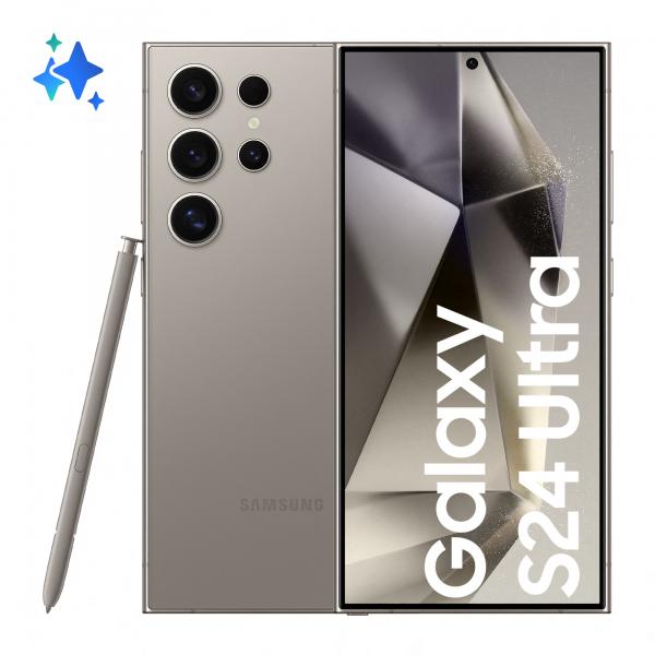 Samsung Galaxy S24 Ultra AI Smartphone, 6.8'' QHD+ Dynamic AMOLED 2X Display, 200MP Camera, 12GB RAM, 512GB, 5,000 mAh, Titanium Gray