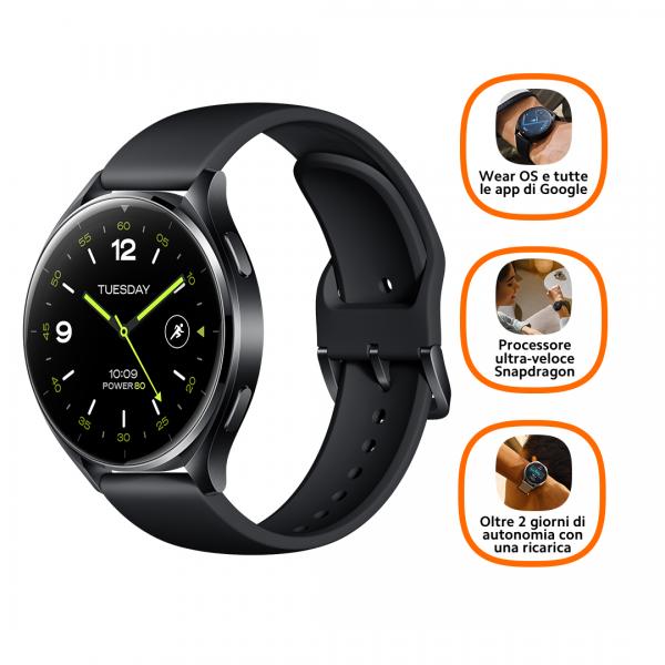 Xiaomi Watch 2 3,63 cm (1.43") AMOLED 46 mm Digitale 466 x 466 Pixel Touch screen Nero Wi-Fi GPS (satellitare)