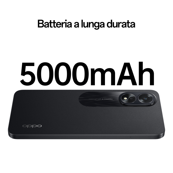 OPPO A18 4G Smartphone, AI Doppia fotocamera 8+2MP, Selfie 5MP, Display 6.56 90HZ LCD HD+, 5000mAh, RAM 8 GB (4+4) + ROM 128GB, IP54, [Versione Italia],Glowing Black - EUROBABYLON