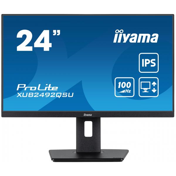 iiyama ProLite XUB2492QSU-B1 Monitor PC 60,5 cm (23.8") 2560 x 1440 Pixel Wide Quad HD LED Nero