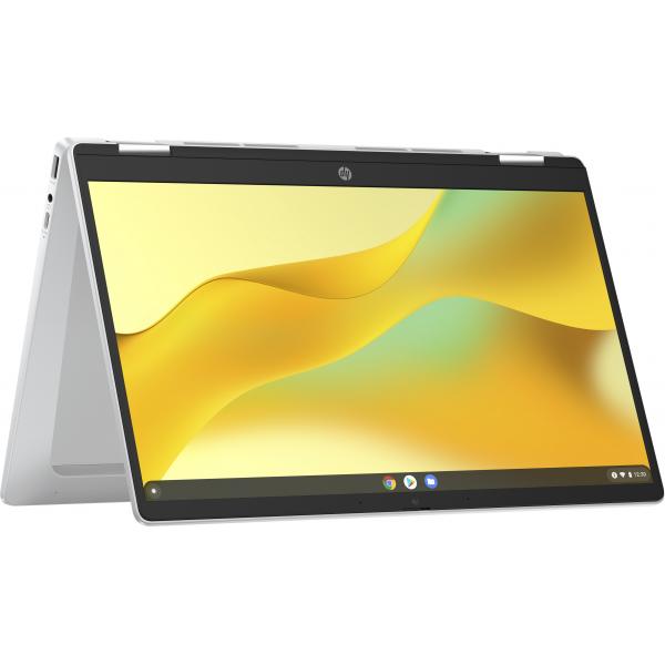 HP Chromebook x360 14b-cd0001nl Intel N N100 35,6 cm (14") Touch screen HD 4 GB LPDDR5-SDRAM 128 GB eMMC Wi-Fi 6 (802.11ax) ChromeOS Argento