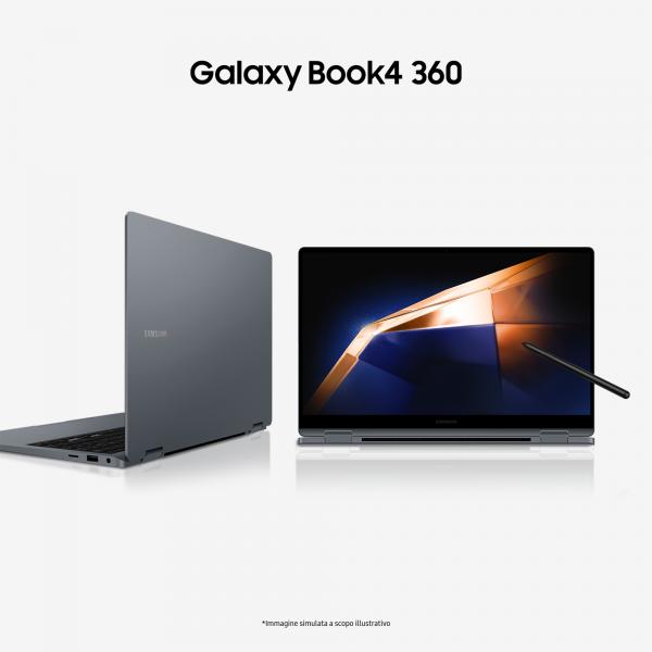 Samsung Galaxy Book4 360 Laptop, Intel Core 5 120U, 16GB RAM, 512GB SSD, 15.6" Super AMOLED, Windows 11 Home, Moonstone Gray