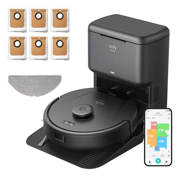 Eufy Clean L60 Hybrid SES + 60-Tage-Staubbeutel aspirapolvere robot 0,29 L Senza sacchetto Nero - EUROBABYLON