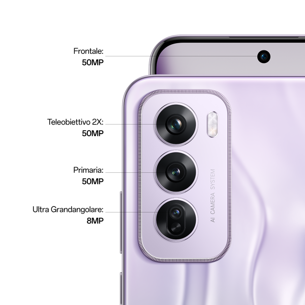 OPPO Reno12 Pro 5G AI Smartphone, Tripla fotocamera 50+50+8MP, Selfie 50MP, Display 6.7 120HZ AMOLED FHD+, 5000mAh, RAM 24 GB (12+12) + ROM 512GB, [Versione Italia], Nebula Silver