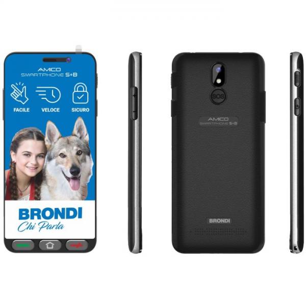 Brondi Amico Smartphone S+B Nero 14,5 cm (5.7") Doppia SIM Android 12 Go edition 4G USB tipo-C 2 GB 16 GB 2800 mAh