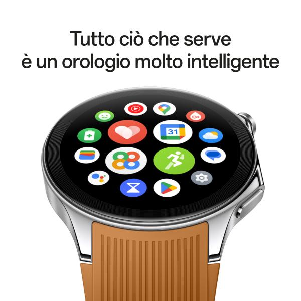 OPPO Watch X, Display AMOLED da 1.43, Bluetooth 5.0 BLE, GPS, NFC, WearOS 4, Doppio processore Qualcomm, Android, Ricarica Rapida 0-100% 60min, 100 ore di Autonomia, ROM 32GB [Versione italiana], Platinum Black