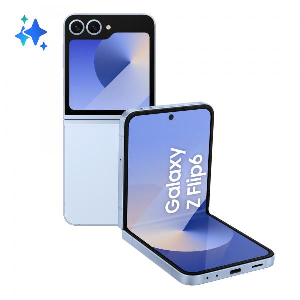 Samsung Galaxy Z Flip6 Smartphone AI, 256GB, RAM 12GB, Display 3,4" SAMOLED/6,7" Dynamic AMOLED 2X, Blue - EUROBABYLON