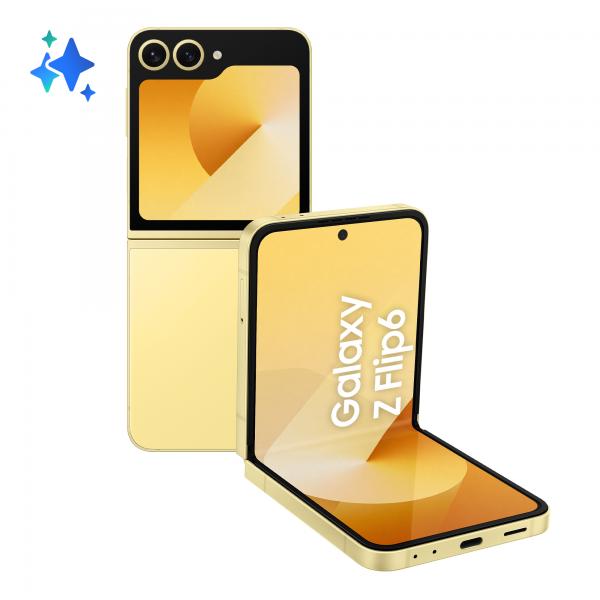 Samsung Galaxy Z Flip6 Smartphone AI, 256GB, RAM 12GB, Display 3,4" SAMOLED/6,7" Dynamic AMOLED 2X, Yellow - EUROBABYLON