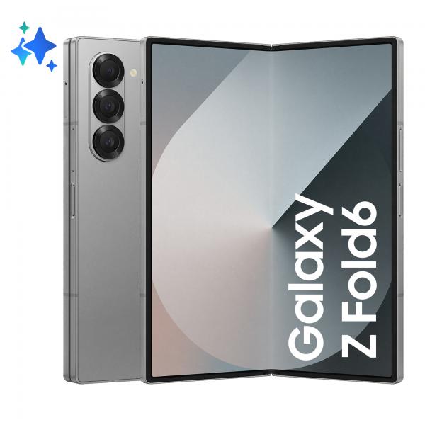 Samsung Galaxy Z Fold6 Smartphone AI, 256GB, RAM 12GB, Display 6,3"/7,6" Dynamic AMOLED 2X, Silver Shadow - EUROBABYLON