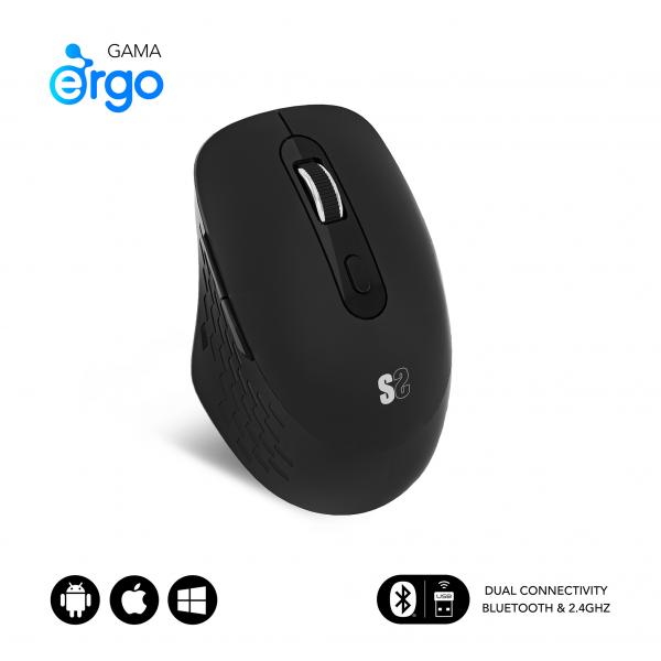 SUBBLIM SUBMO-EDCUR01 mouse Universale Mano destra Bluetooth + USB Type-A Ottico 1600 DPI