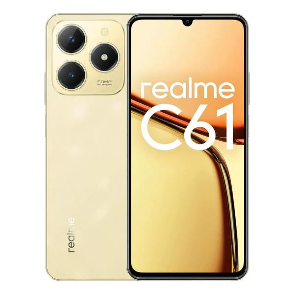 realme C61 17,1 cm (6.74") Doppia SIM Android 14 4G USB tipo-C 6 GB 256 GB 5000 mAh Oro - EUROBABYLON