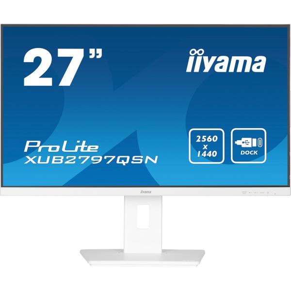 iiyama ProLite XUB2797QSN-W1 Monitor PC 68,6 cm (27") 2560 x 1440 Pixel Wide Quad HD LED Bianco