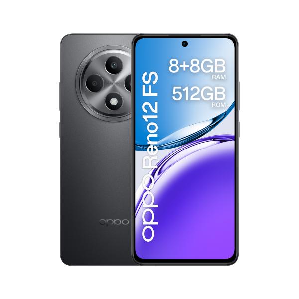 OPPO Reno12 Fs 4G AI Smartphone, Tripla fotocamera 50+8+2MP, Selfie 32MP, Display 6.67 120HZ AMOLED FHD+, 5000mAh, RAM 16 GB (8+8) + ROM 512GB, [Versione Italia], Matte Gray