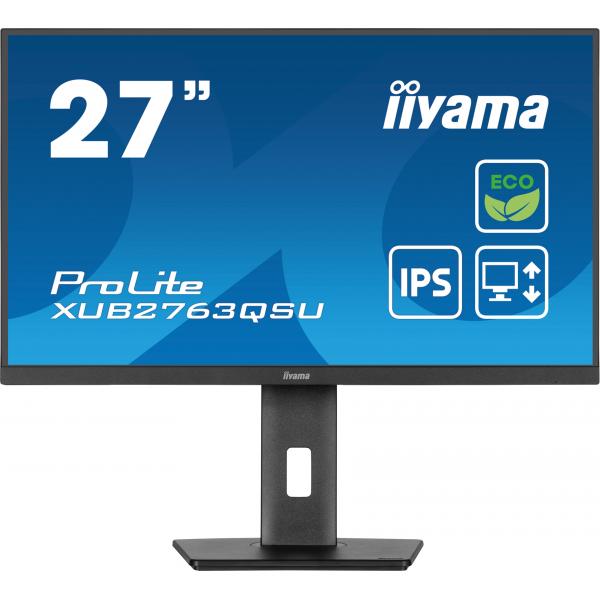 iiyama ProLite XUB2763QSU-B1 Monitor PC 68,6 cm (27") 2560 x 1440 Pixel Full HD LED Nero