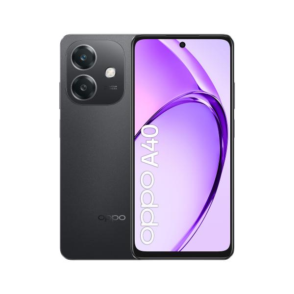 OPPO A40 Smartphone, Fotocamera AI 50MP, Selfie 5MP, Display 6.67 90HZ LCD HD+, 5100mAh, RAM 12 GB (6+6) + ROM 128GB, IP54, [Versione Italia], Sparkle Black