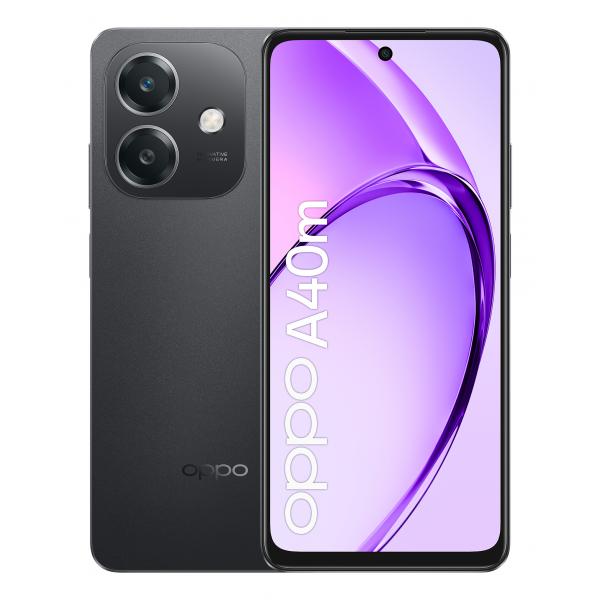 OPPO A40M Smartphone, Fotocamera AI 50MP, Selfie 5MP, Display 6.67 90HZ LCD HD+, 5100mAh, RAM 16 GB (8+8) + ROM 256GB, IP54, [Versione Italia], Sparkle Black