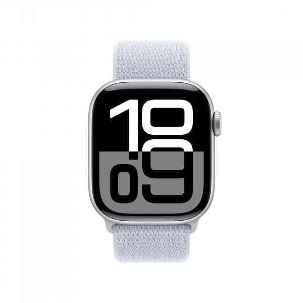 Apple Watch Series 10 Serie 10 GPS 42mm Cassa in Alluminio Color Argento con Blu tempesta Sport Loop - EUROBABYLON