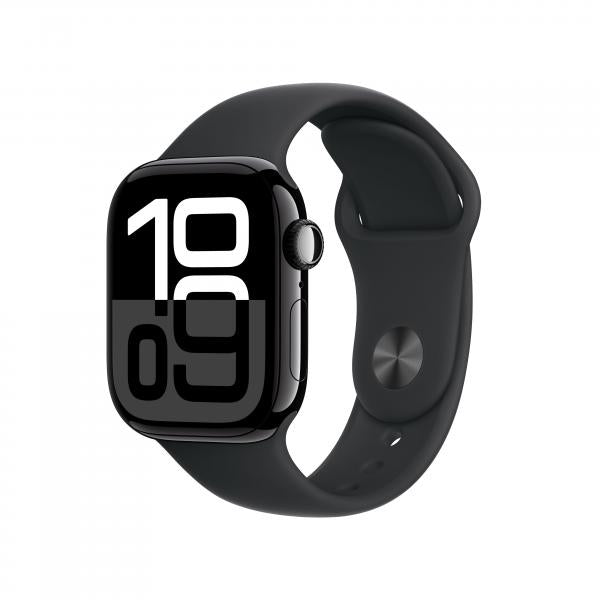 Apple Watch Series 10 Serie 10 GPS 42mm Cassa in Alluminio color Jet Black con Nero Sport Band - S/M - EUROBABYLON